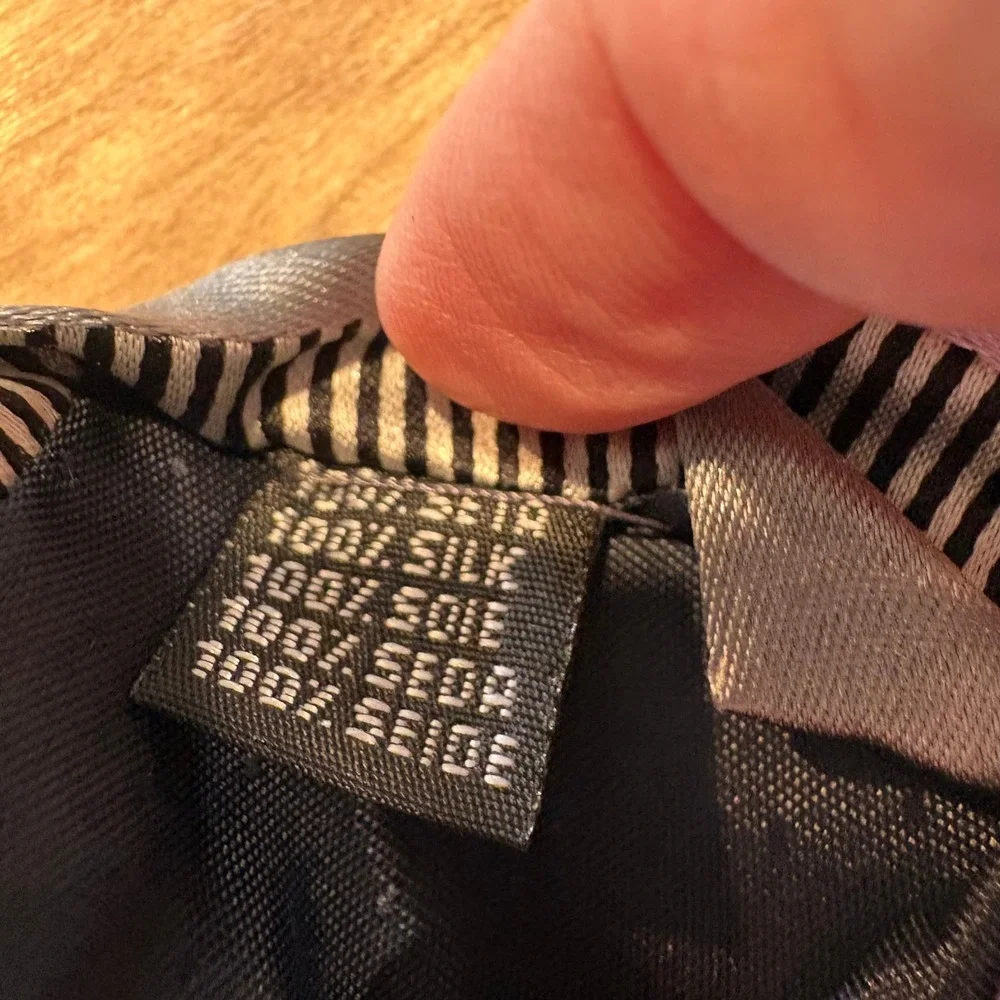 Fratelli Silk Tie Mens Lavender Grey Black Striped Hand Made in Italy Necktie